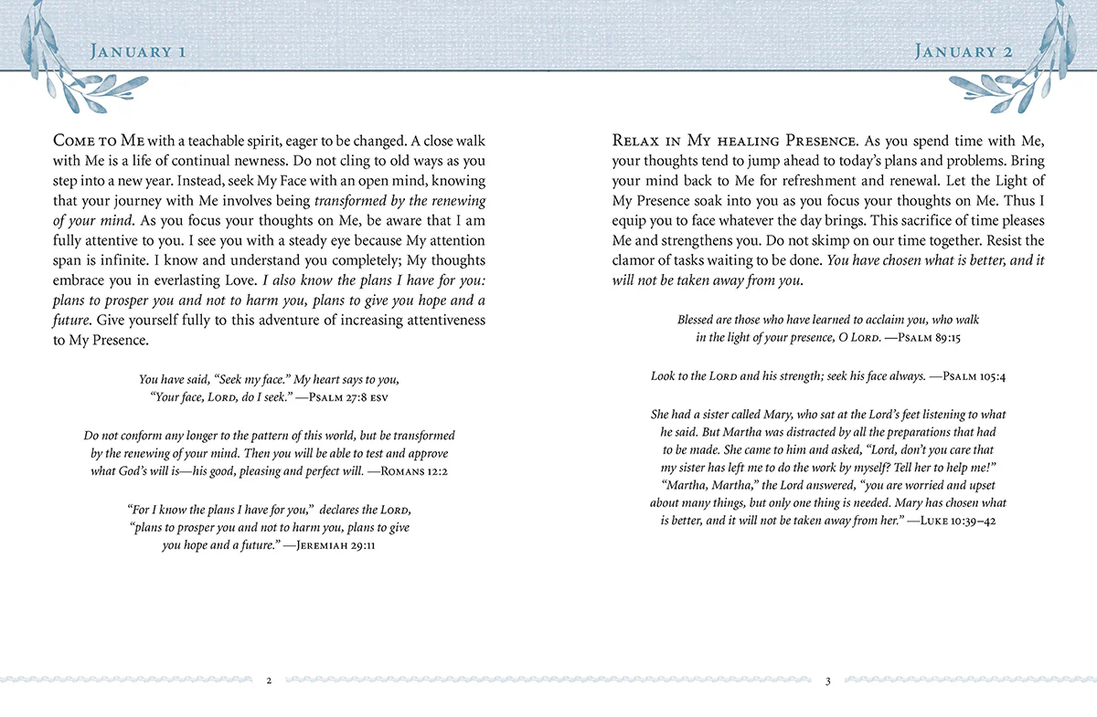 Jesus Calling, Large Text Cloth Botanical, with Full Scriptures: Enjoying Peace in His Presence (A 365-Day Devotional) – The Perfect Christian Gift for Lent and Easter - Image 6